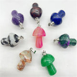 Gem Stone Quartz Crystal Lapis Mushroom Pendant Charms x20