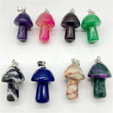 Gem Stone Quartz Crystal Lapis Mushroom Pendant Charms x20