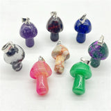 Gem Stone Quartz Crystal Lapis Mushroom Pendant Charms x20