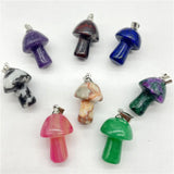 Gem Stone Quartz Crystal Lapis Mushroom Pendant Charms x20