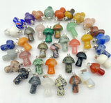 Gem Stone Quartz Crystal Lapis Mushroom Pendant Charms x20