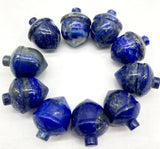 Gem Stone Quartz Crystal Lapis Hazelnut Carved Pine Cones Pendant Charms
