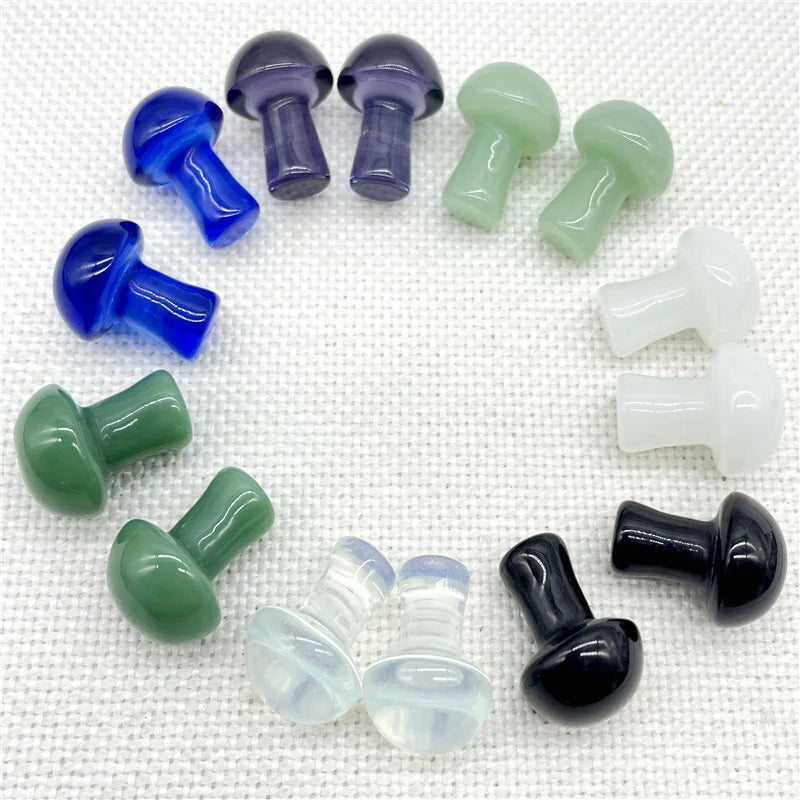 10PCS Quartz Crystal Mushroom Charms for DIY Jewelry Necklace