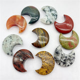 Quartz Crystal Tiger Eye Moon Pendant Charms Jewelry Making Necklace 10 Pcs