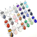 Gem Stone Quartz Crystal Opal Mix Pendant & Cat Charm for Jewelry Making