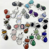 Gem Stone Quartz Crystal Opal Mix Pendant & Cat Charm for Jewelry Making
