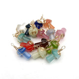 Cat Eye Stone Mushroom Pendant for Jewelry Making