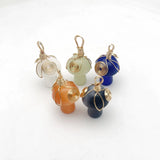 Cat Eye Stone Mushroom Pendant for Jewelry Making