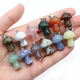 Natural Gem Stone Mushroom Pendant for Jewelry Making