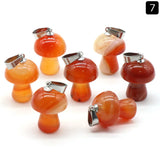 Natural Gem Stone Mushroom Pendant for Jewelry Making