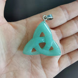 Green Aventurine Triangle Stone Pendant for Jewelry Making