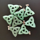 Green Aventurine Triangle Stone Pendant for Jewelry Making