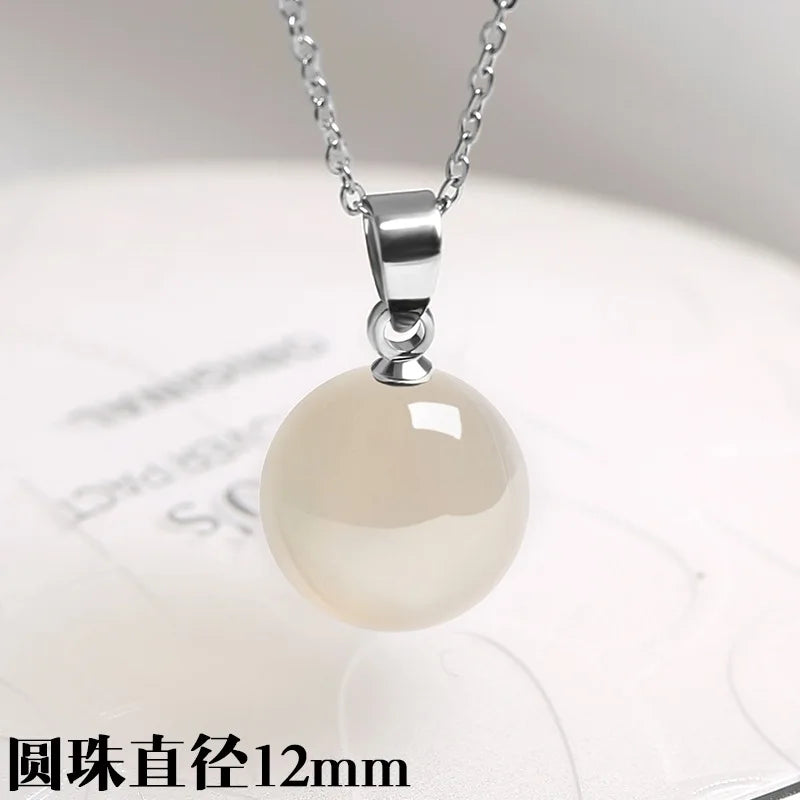 Natural Green Chrysoprase Jade Crystal Emerald Gemstones Pendant Necklaces Women