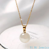 Natural Green Chrysoprase Jade Crystal Emerald Gemstones Pendant Necklaces Women