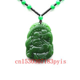 Green Jade Horse Monkey Pendant Necklace Chinese Hand-Carved Amulet