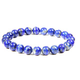 Green Prehnites Stone Beads Bracelet with Amethysts Charm