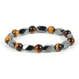 Men's Indian Hematite Stone Bracelet Tiger Eye Beads Jewelry