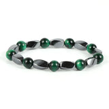 Men's Indian Hematite Stone Bracelet Tiger Eye Beads Jewelry