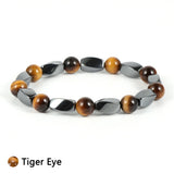 Men's Indian Hematite Stone Bracelet Tiger Eye Beads Jewelry