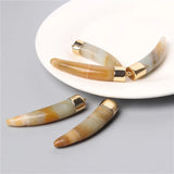 Natural Horns Shape Amazonite Stone Pendant Jewelry Making