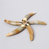 Natural Horns Shape Amazonite Stone Pendant Jewelry Making