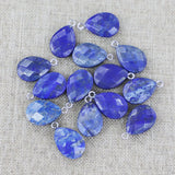 Lapis Lazuli Stone Faceted Necklace Pendant Charms DIY Jewelry Making Access.