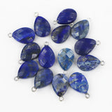 Lapis Lazuli Stone Faceted Necklace Pendant Charms DIY Jewelry Making Access.