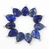 Lapis Lazuli Stone Faceted Necklace Pendant Charms DIY Jewelry Making Access.