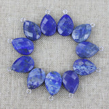 Lapis Lazuli Stone Faceted Necklace Pendant Charms DIY Jewelry Making Access.