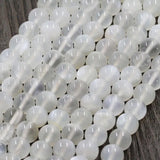 Natural Moonstone Beads Top Round Smooth Moon Stone Gem 4 6 8 mm