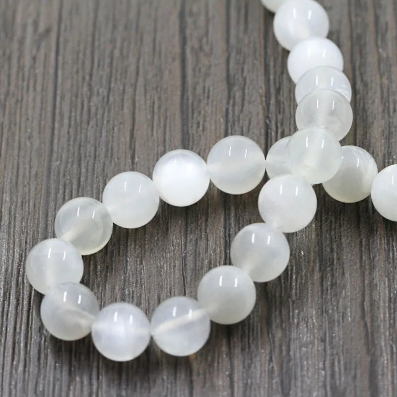 Natural Moonstone Beads Top Round Smooth Moon Stone Gem 4 6 8 mm