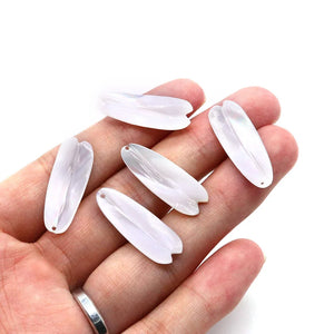 Mother-of-pearl Leaf Carved Shell Charm DIY Earrings Necklace Pendant