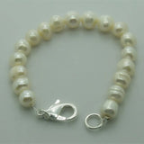 Natural Pearl Bracelet 925 Sterling Silver Women Charm Jewelry