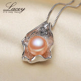 Natural Pearl Pendant 925 Sterling Silver, Cultured Freshwater Pearl Pendant