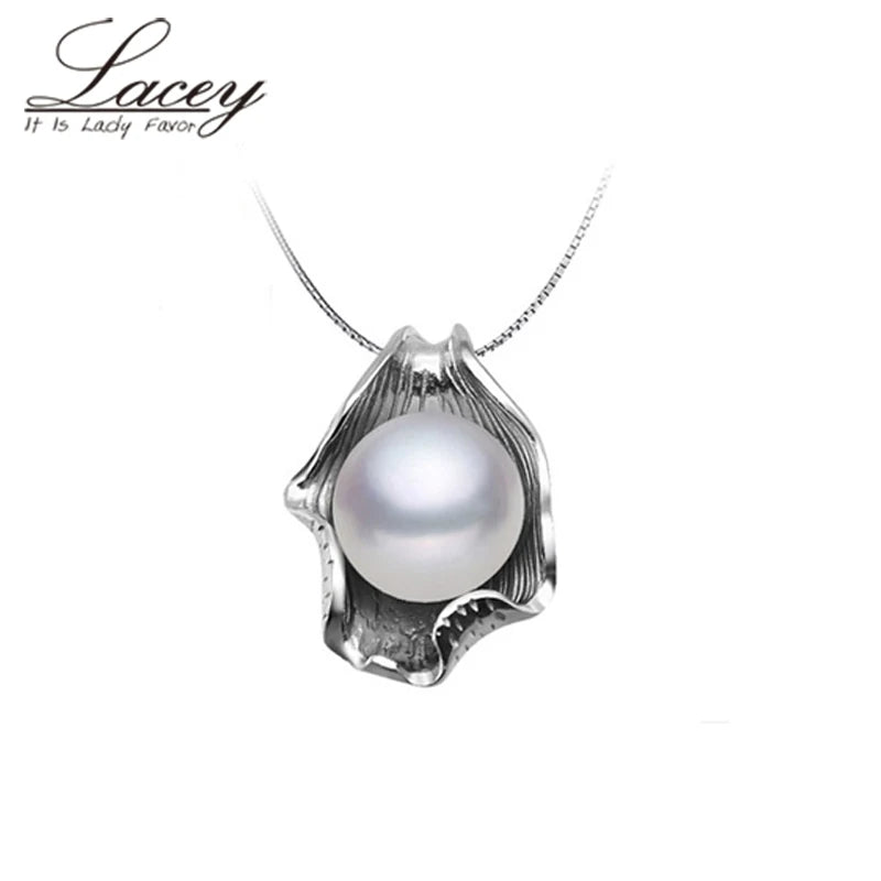 Natural Pearl Pendant 925 Sterling Silver, Cultured Freshwater Pearl Pendant