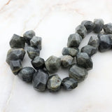 Faceted Labradorite Nugget Gemstone Beads for DIY Jewelry