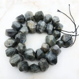 Faceted Labradorite Nugget Gemstone Beads for DIY Jewelry