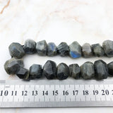 Faceted Labradorite Nugget Gemstone Beads for DIY Jewelry