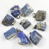 Raw Stone Pendants Tourmaline Lapis Lazuli Quartz 10pcs