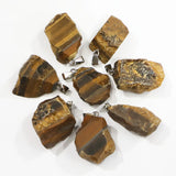 Raw Stone Pendants Tourmaline Lapis Lazuli Quartz 10pcs