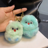 Rex Rabbit Fur Hamster Plush Toy Keychain Monster Car Key Chain Gift