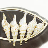 Cowrie Shell Pendant Necklace for Women, Natural Shell-Wrapped Pendant