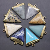 Triangle Quartz Charms Reiki Jewelry Making 10Pcs