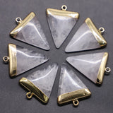 Triangle Quartz Charms Reiki Jewelry Making 10Pcs