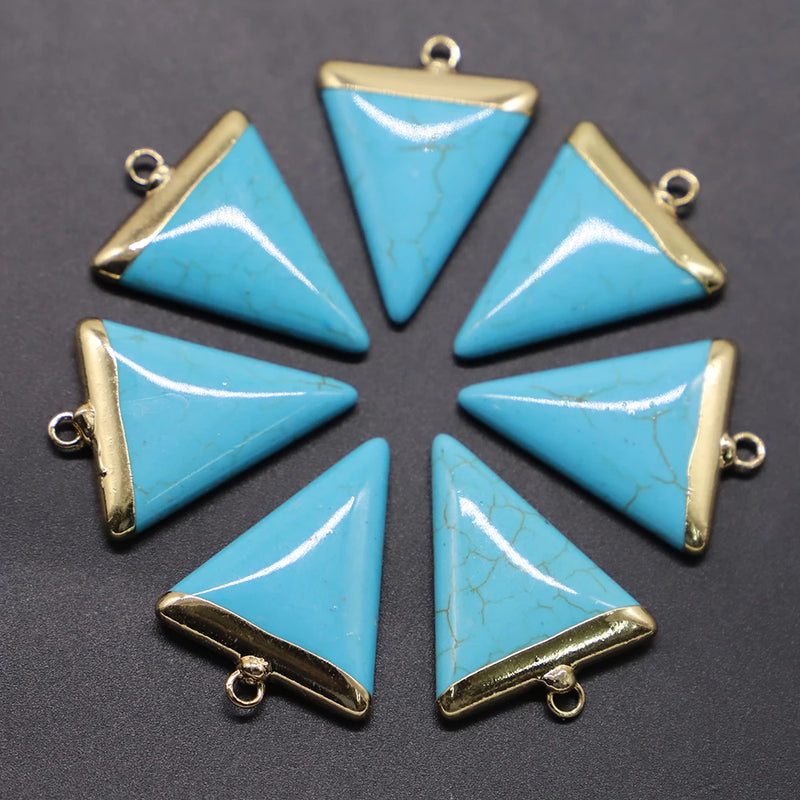 Triangle Quartz Charms Reiki Jewelry Making 10Pcs