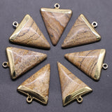 Triangle Quartz Charms Reiki Jewelry Making 10Pcs