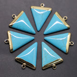 Triangle Quartz Charms Reiki Jewelry Making 10Pcs