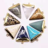 Triangle Quartz Charms Reiki Jewelry Making 10Pcs