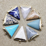 Triangle Quartz Charms Reiki Jewelry Making 10Pcs