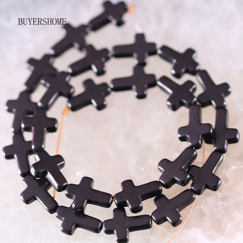 12x16MM Howlite Cross Loose Beads String 15.5in P471